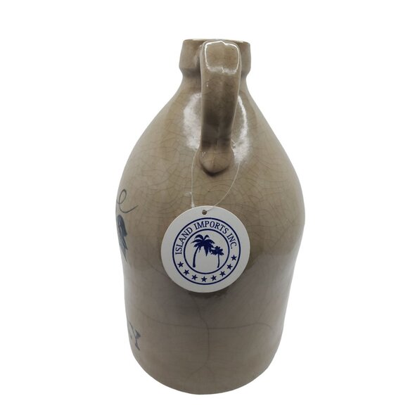 vintage island imports pottery ceramic glazed jug grape vine and winery. - Picture 9 of 10